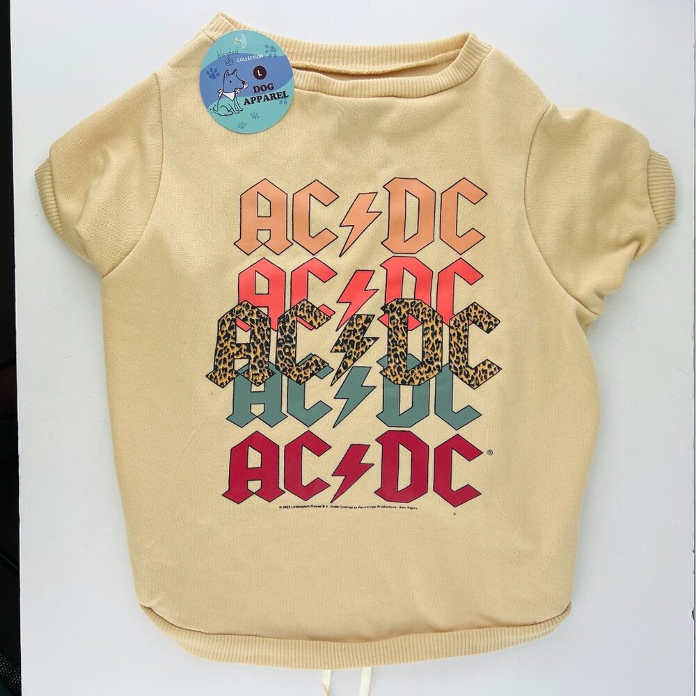 AC/DC ACDC Dog Apparel Shirt Large Blended Collection Clothing NWT